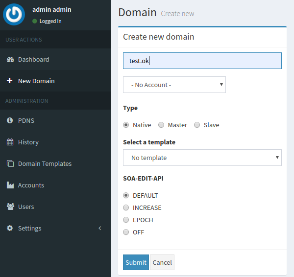 PowerDNS sobre Docker o Podman, fácil y rápido 7